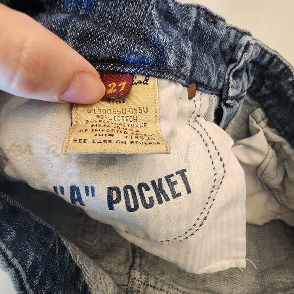 7 For All Mankind Women's Denim A Pocket Jean Shorts SZ 27 - Picture 4 of 7